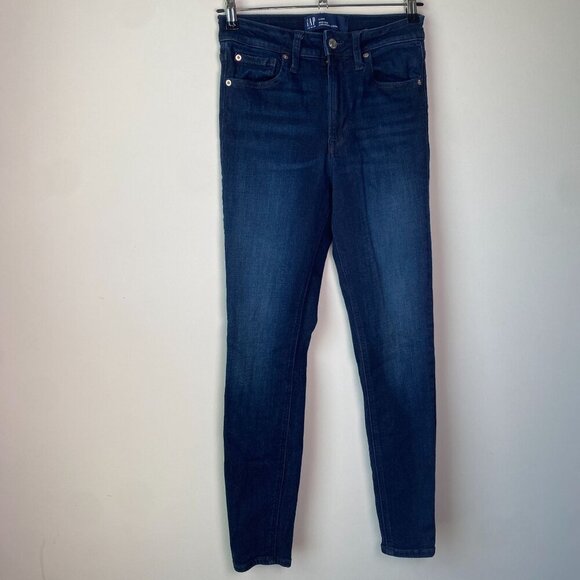 Gap Skinny Jeans Denim High Rise Universal Dark Wash Size 2/26R - Picture 5 of 8